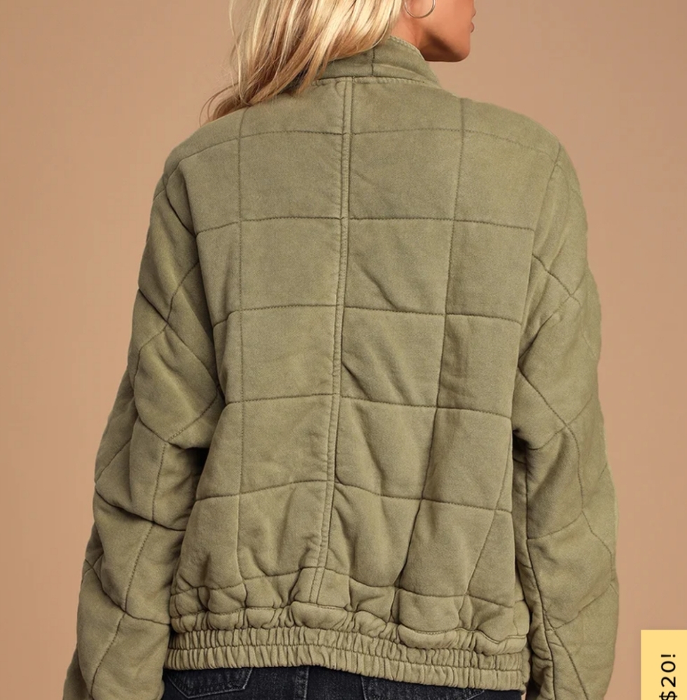 Free People | Dolman Green Quilted Jacket